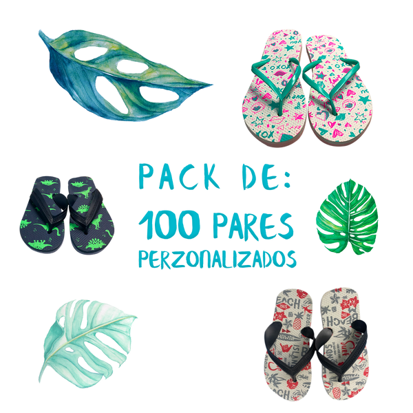 Pack 100 par de sandals  Personalizadas