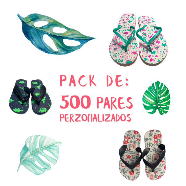 Pack 500 par de sandals  Personalizadas