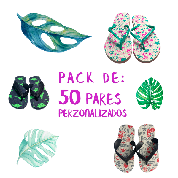 Pack 50 par de sandals  Personalizadas